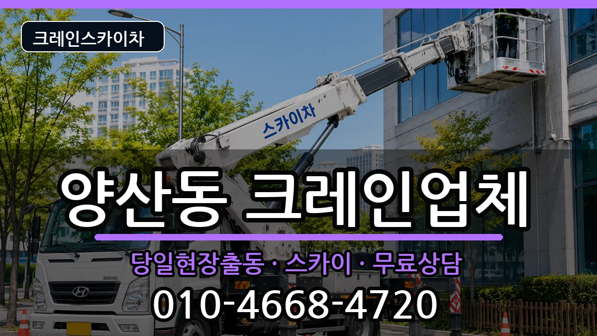 광주광역시북구양산동 크레인 장비 처리 안내 이미지 1