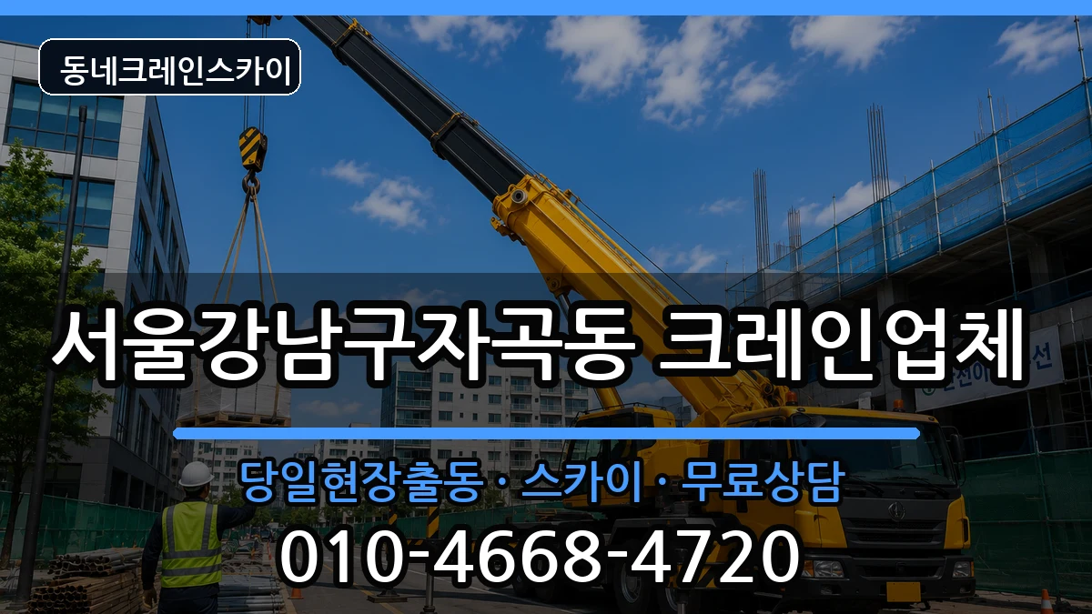서울강남구자곡동 크레인 장비 처리 안내 이미지 2