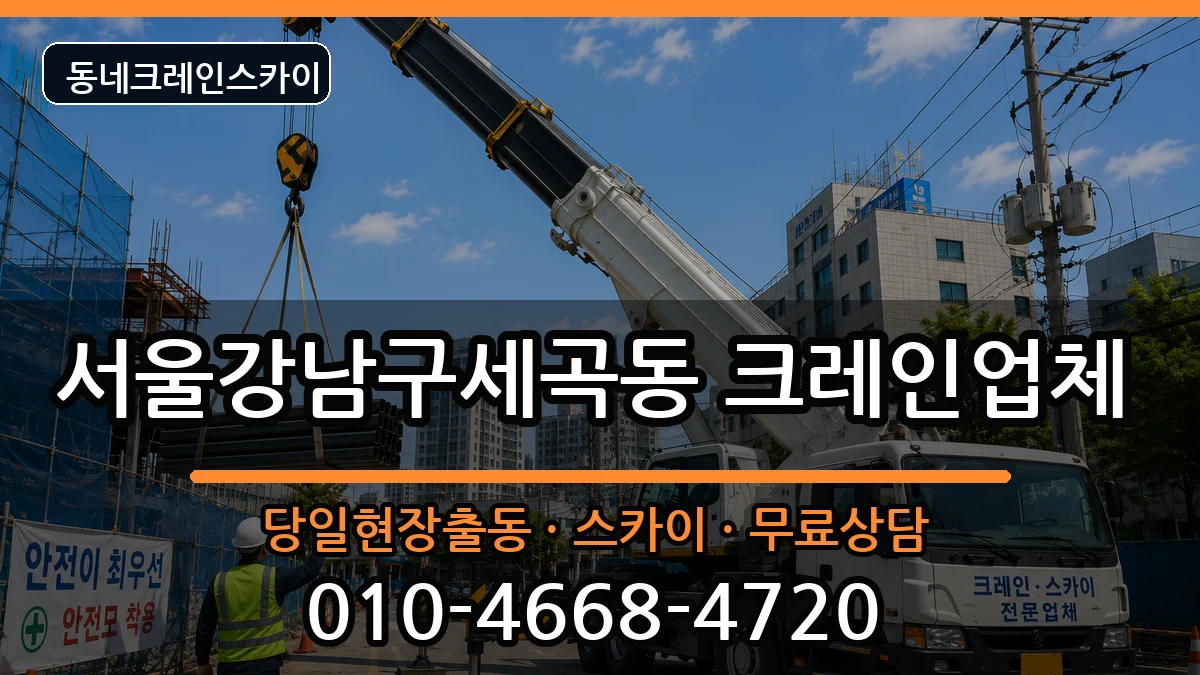 서울강남구세곡동 크레인 장비 처리 안내 이미지 3