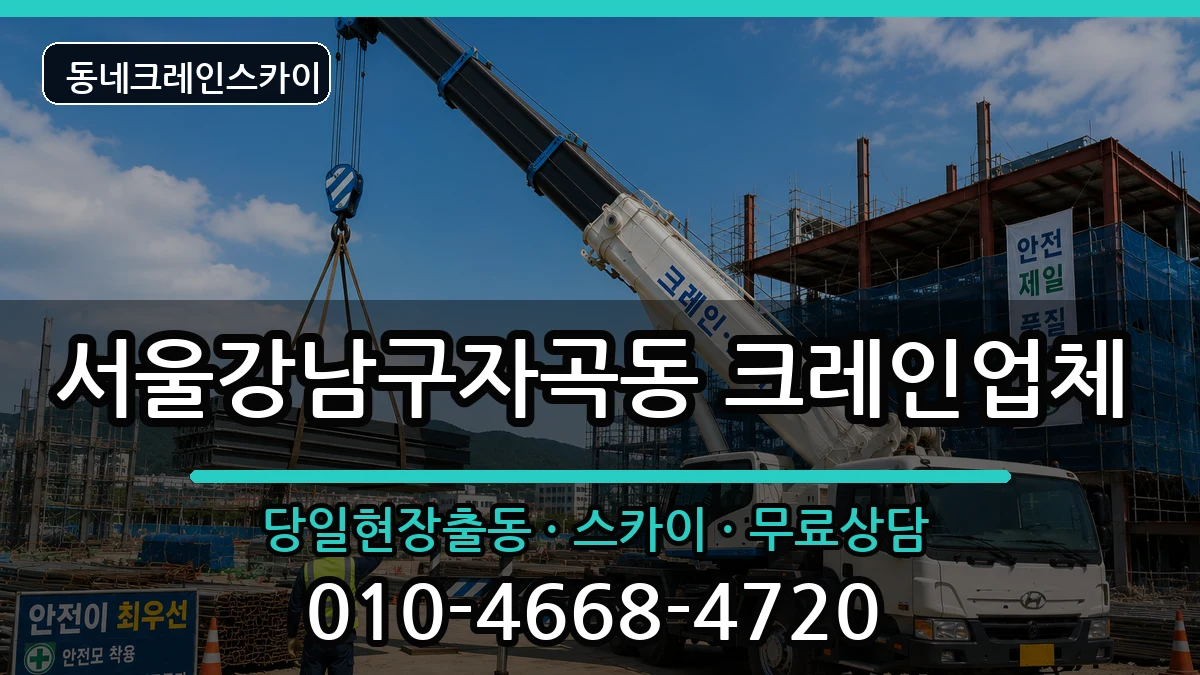 서울강남구자곡동 크레인 장비 처리 안내 이미지 1