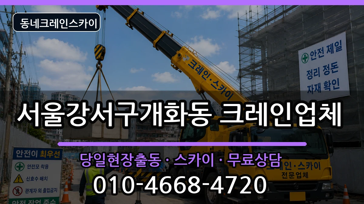 서울강서구개화동 크레인 장비 처리 안내 이미지 1