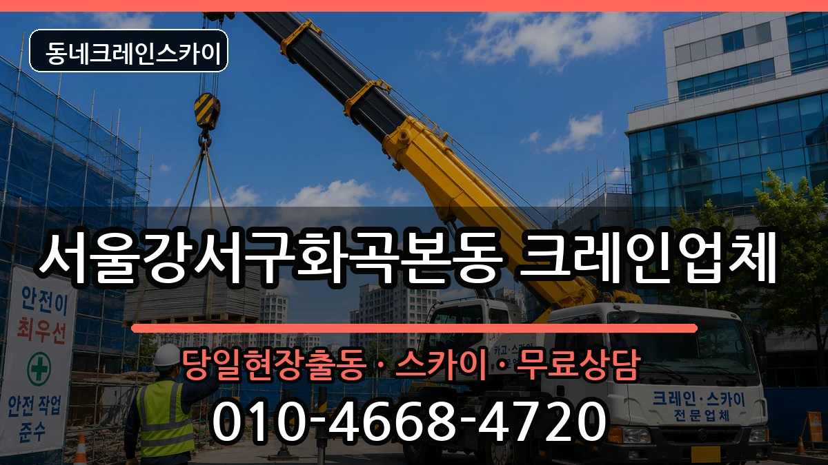 서울강서구화곡본동 크레인 장비 처리 안내 이미지 1