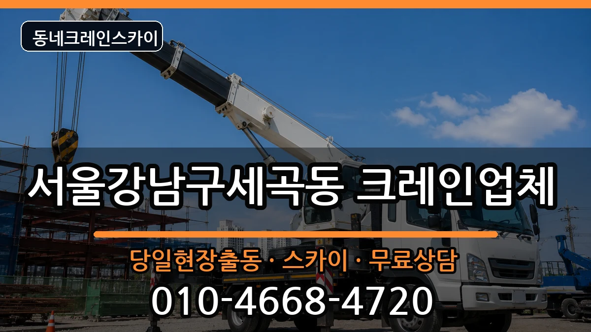 서울강남구세곡동  크레인 비용형