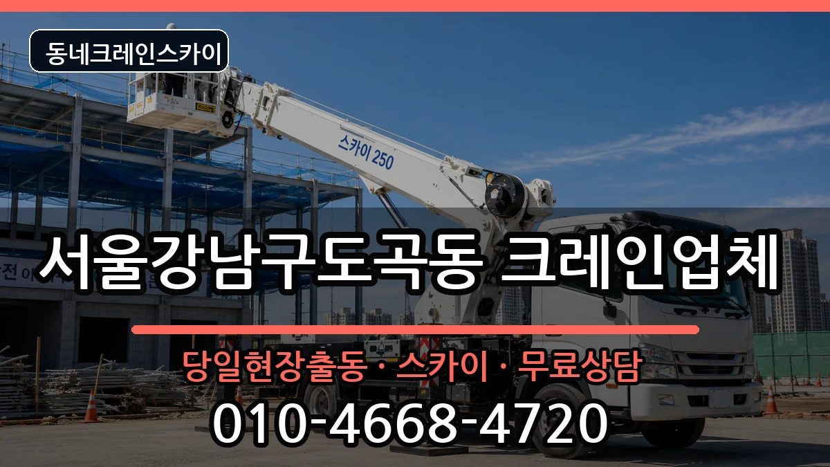 서울강남구도곡동 크레인 장비 처리 안내 이미지 3