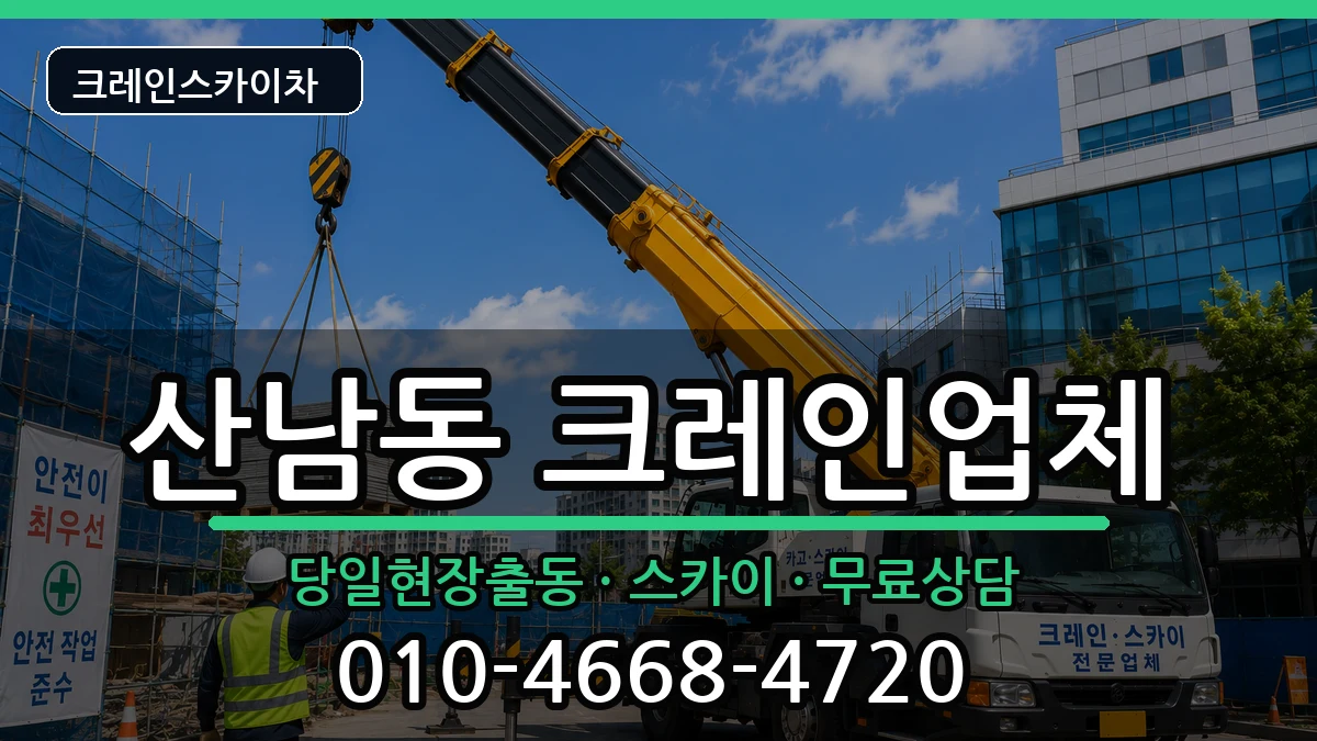 충청북도청주시서원구산남동 크레인 장비 처리 안내 이미지 1