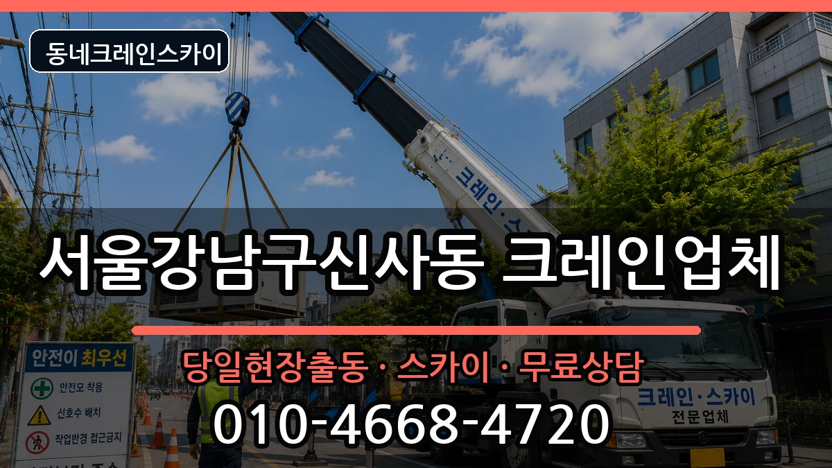 서울강남구신사동 크레인 장비 처리 안내 이미지 3