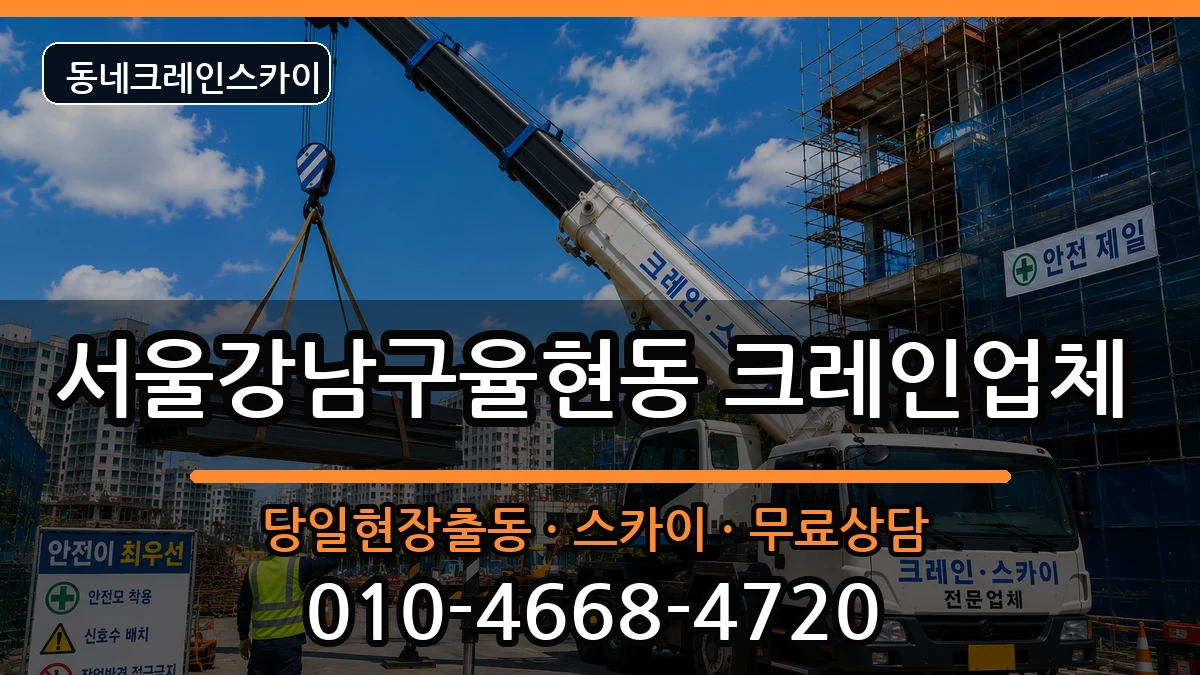 서울강남구율현동 크레인 장비 처리 안내 이미지 3