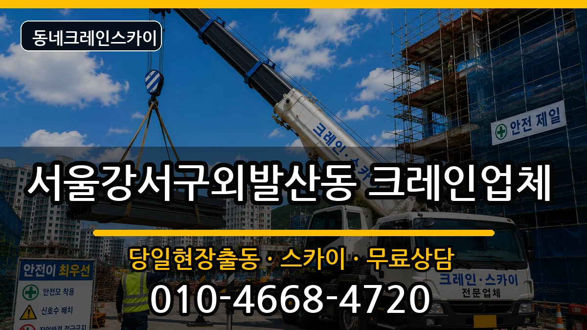 서울강서구외발산동 크레인 장비 처리 안내 이미지 1