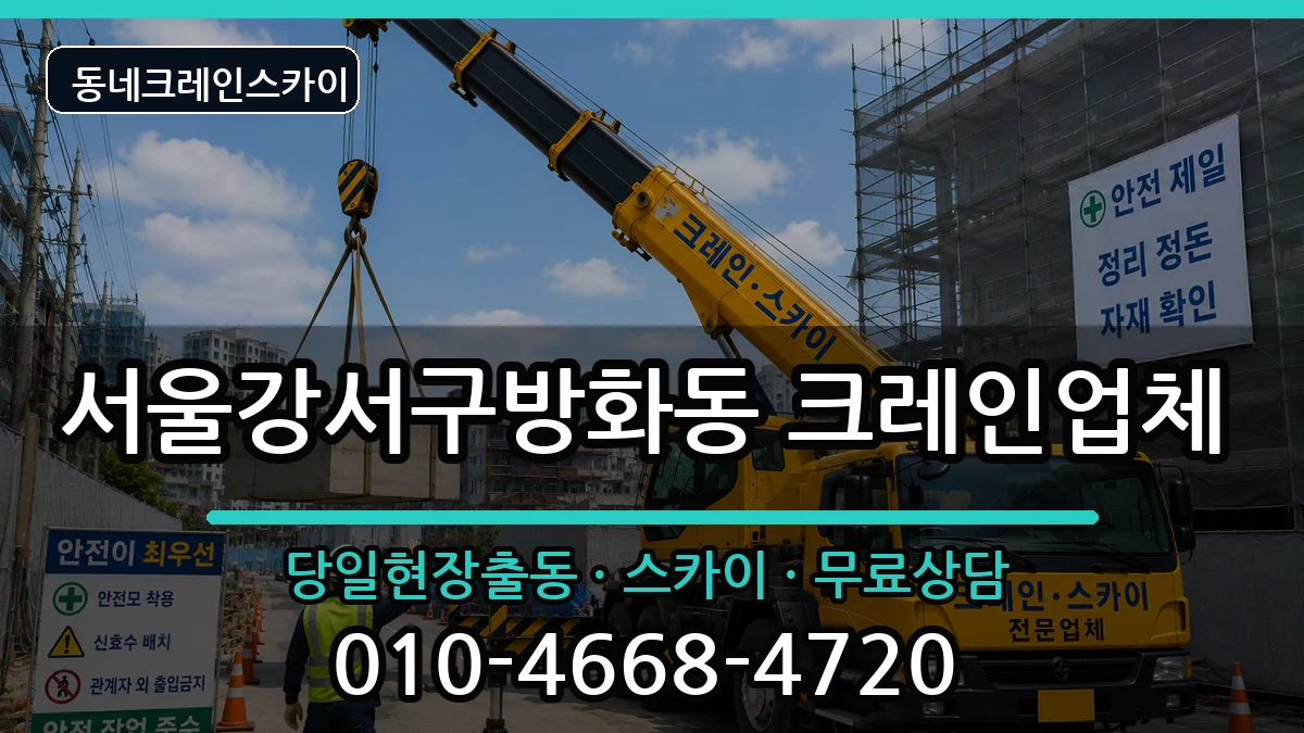 서울강서구방화동 크레인 장비 처리 안내 이미지 1