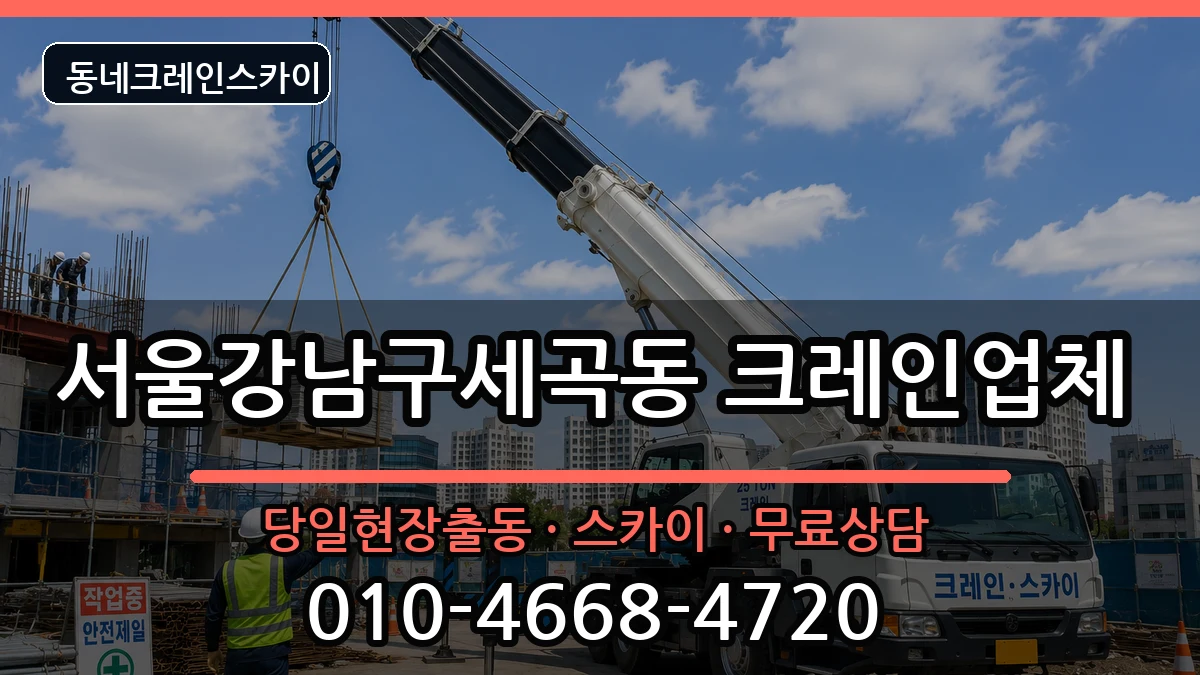 서울강남구세곡동 크레인 장비 처리 안내 이미지 2