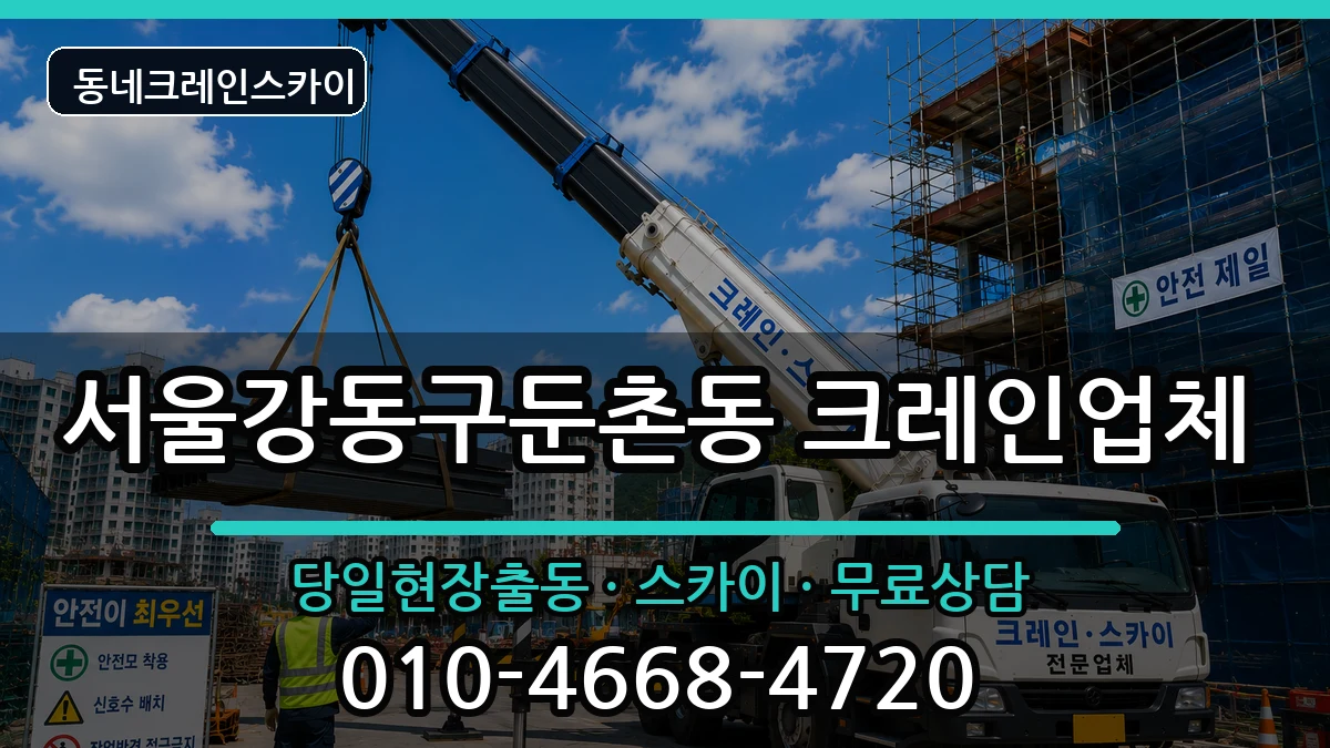 서울강동구둔촌동 크레인 장비 처리 안내 이미지 1